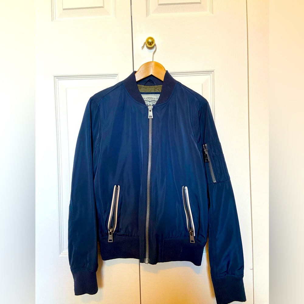 Levi Strauss & CO Blue Polyester Jacket Full Zip - XS